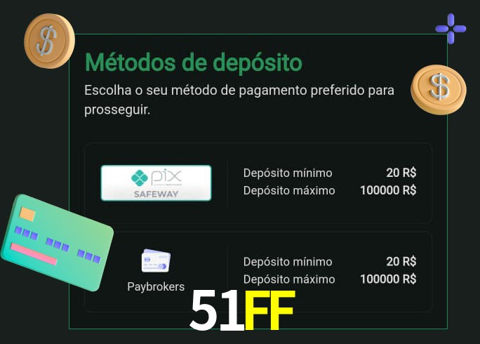 O cassino 51FF oferece uma grande variedade de métodos de pagamento